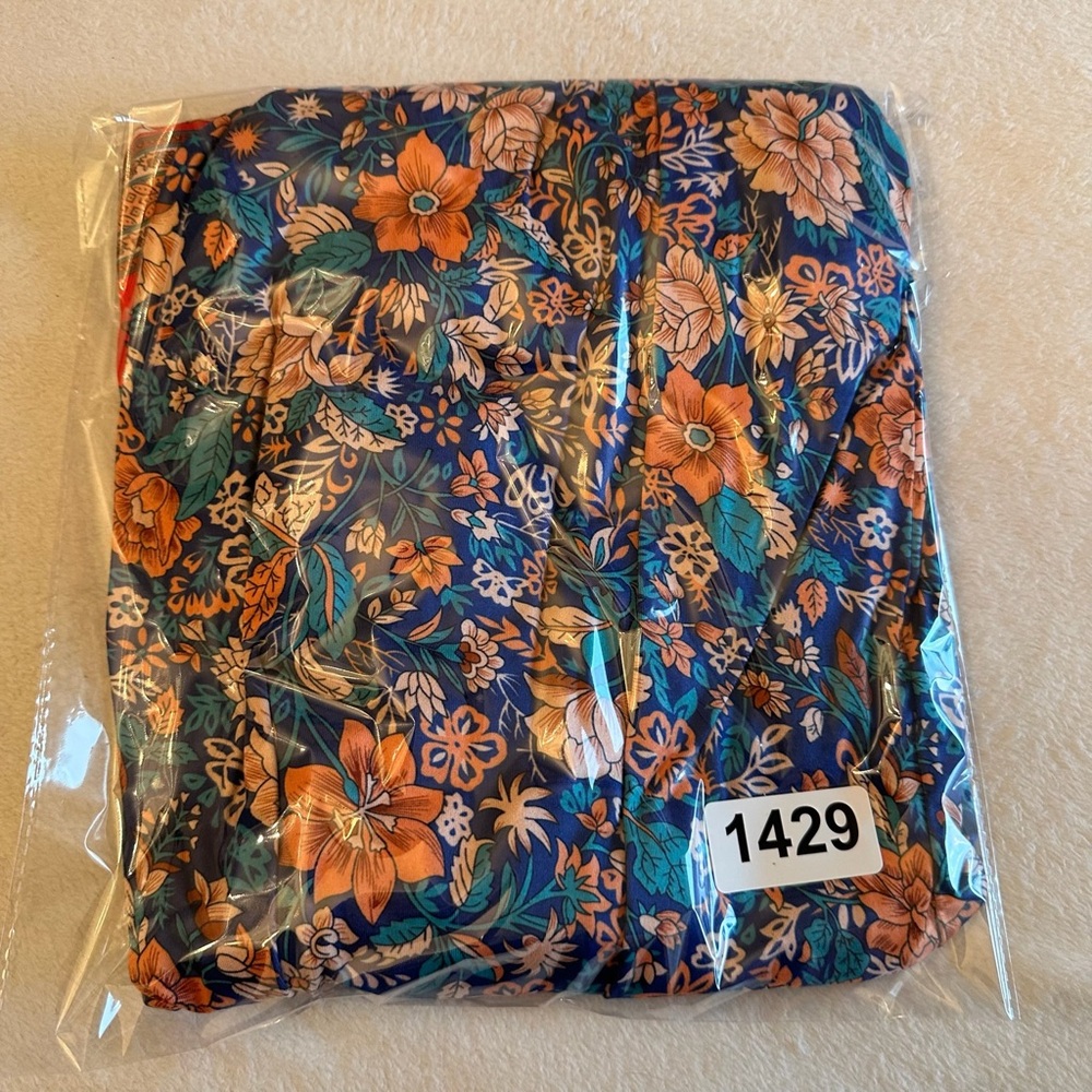 Boho Floral Sleeveless Maxi Dress - Blue and Orange - Picture 4 of 10